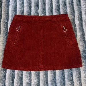 Maroon Corduroy Skirt